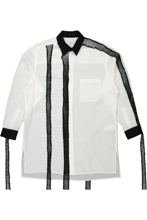 YOHJI YAMAMOTO Chemise en lin à détails contrastants