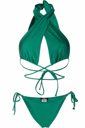 Noire Swimwear Bikini satiné à bonnets triangles