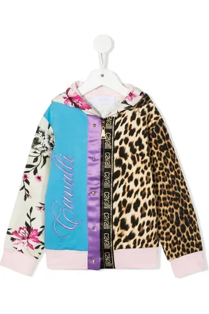 Roberto Cavalli Hoodie zippé à imprimés multiples
