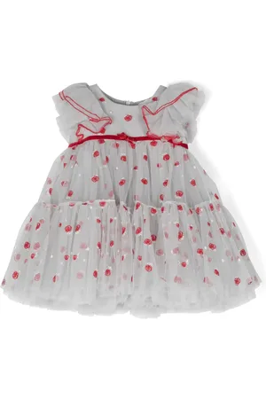 MONNALISA Robe évasée à fleurs brodées