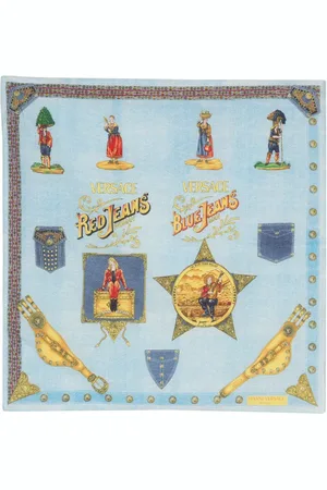 VERSACE Foulard en soie à imprimé graphique