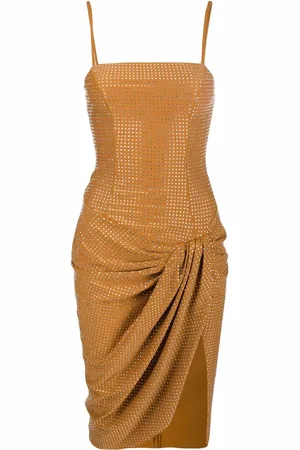 GIUSEPPE DI MORABITO Robe drapée à ornements en cristal