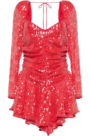 ROTATE Robe courte froncée à sequins