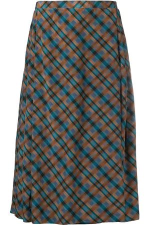 Saint Laurent Jupe plissée à carreaux