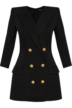 Balmain Robe courte à logo gravé