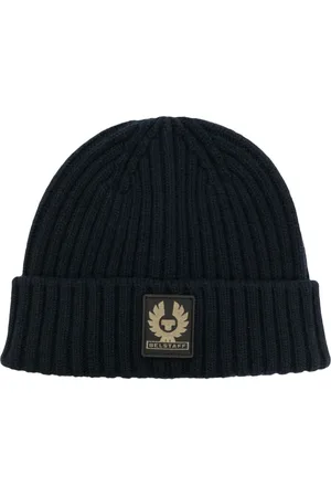 Belstaff Bonnet nervuré en laine à patch logo