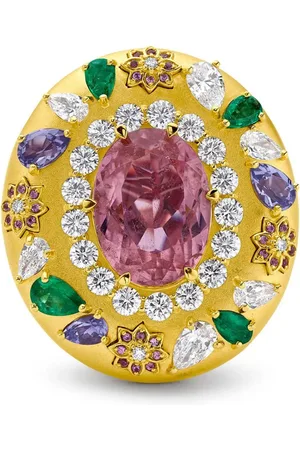BUDDHA MAMA Bague Flower en 20ct sertie de pierres