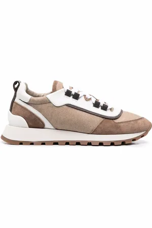 Brunello Cucinelli Baskets lacées à design à empiècements