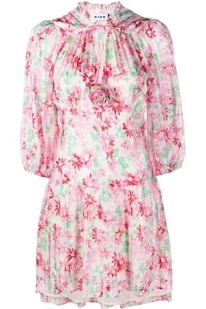 RIXO London Robe courte plissée à fleurs