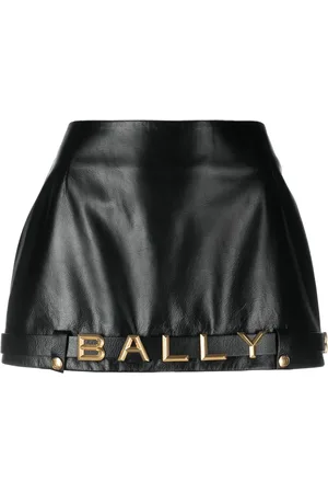 Bally Minijupe en cuir à plaque logo