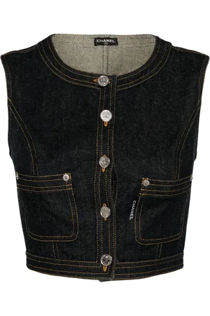 CHANEL Débardeur crop en jean (années 1990-2000)