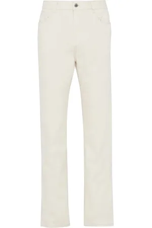 Prada Pantalon en velours côtelé à coupe droite