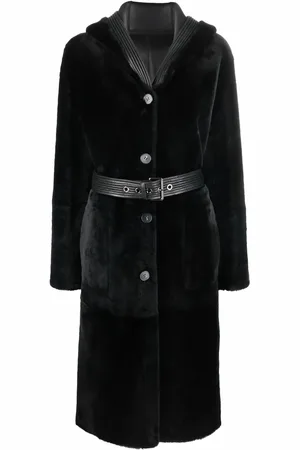 LISKA Manteau en peau lainée à design réversible