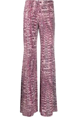 Alberta Ferretti Pantalon droit à imprimé graphique