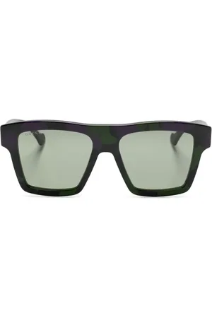Gucci Lunettes de soleil à monture rectangulaire