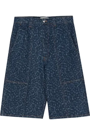 Maison Kitsuné Short en jean à fleurs