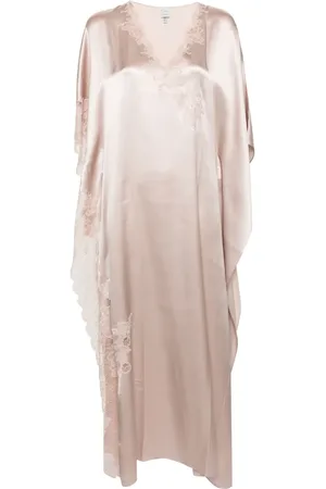 CARINE GILSON Caftan bordé de dentelle Calais-Caudry