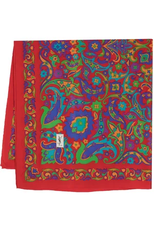 Saint Laurent Foulard en soie à motif cachemire (années 1990)