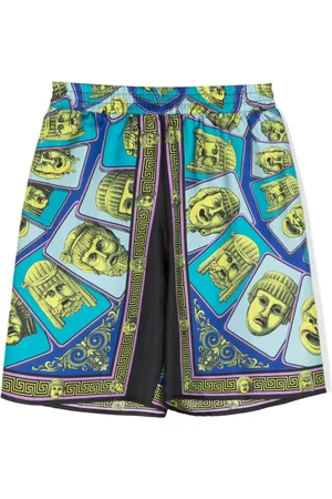 VERSACE Short en soie à imprimé Le Maschere