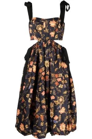 ULLA JOHNSON Robe fleurie à découpes