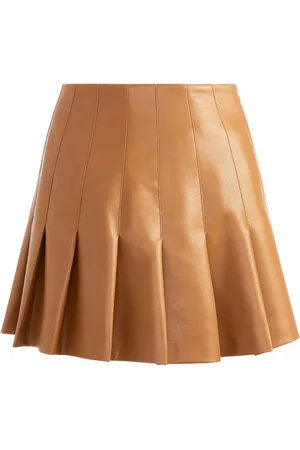 ALICE+OLIVIA Jupe en cuir artificiel Carter à design plissée