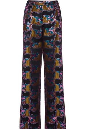 La DoubleJ Pantalon évasé La Comasca à motif en jacquard