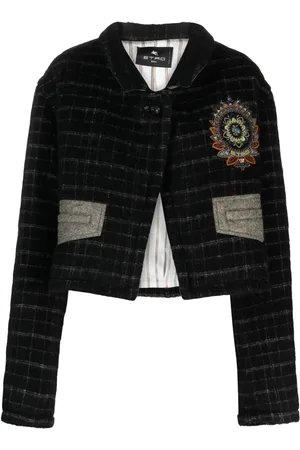 Etro Veste crop à carreaux