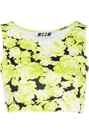 Msgm Débardeur crop à fleurs