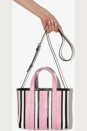 Balenciaga Petit sac à main Barbès East-West rayé