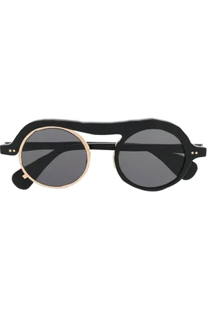 MASAHIROMARUYAMA Lunettes de soleil à monture ronde bicolore