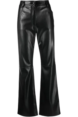 Msgm Pantalon en cuir artificiel à coupe droite