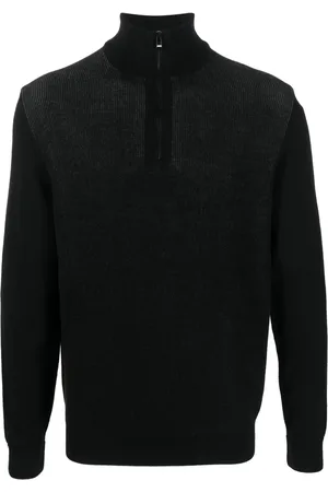 HUGO BOSS Pull nervuré à col zippé
