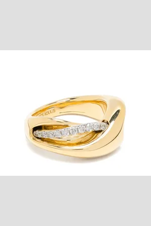 NIKOS KOULIS Bague Interwoven en 18ct pavée de diamants
