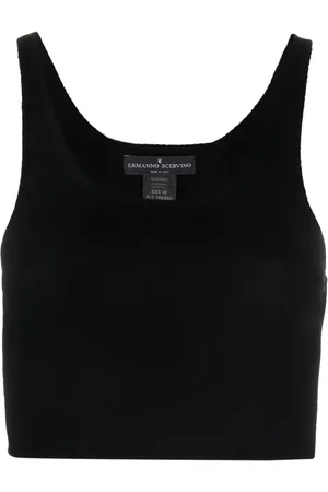 ERMANNO SCERVINO Haut crop en laine vierge à rayures