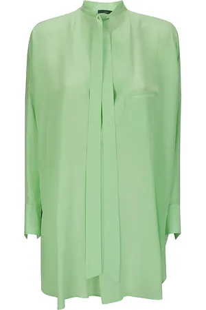 JEJIA Chemise en soie à col pointu