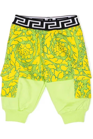 VERSACE Pantalon en coton à imprimé baroque