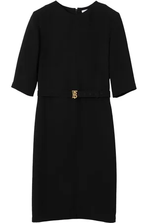 Burberry Robe mi-longue à ceinture monogrammée