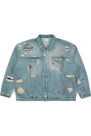 Vetements Veste en jean à effet usé
