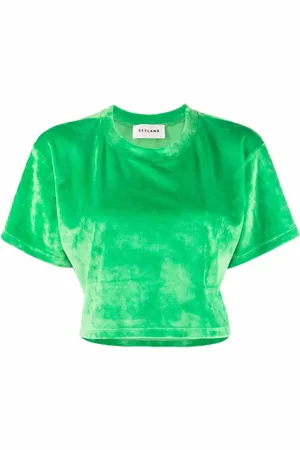Styland T-shirt crop à effet de velours