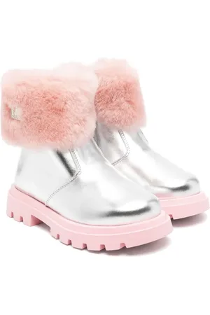 MONNALISA Bottines en cuir à fini métallisé