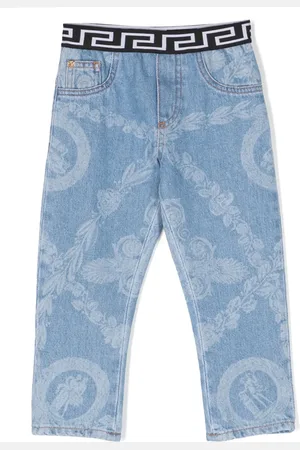 VERSACE Jean à imprimé Greca