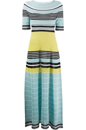 Lanvin Robe longue en maille à rayures
