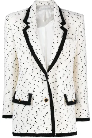Alessandra Rich Blazer en tweed à simple boutonnière