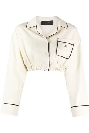 AMIRI Chemise crop à logo brodé