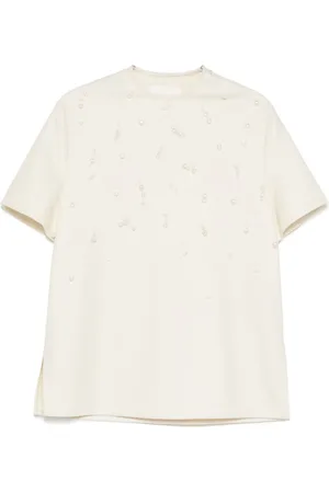 Jil Sander T-shirt à perles artificielles