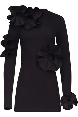 AREA Robe courte à appliques fleurs