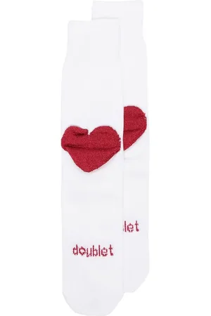 DOUBLET Chaussettes métallisées à motif graphique