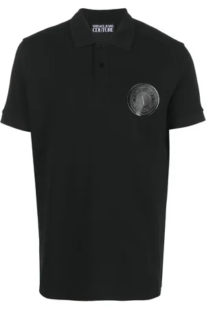 VERSACE Polo à logo poitrine imprimé