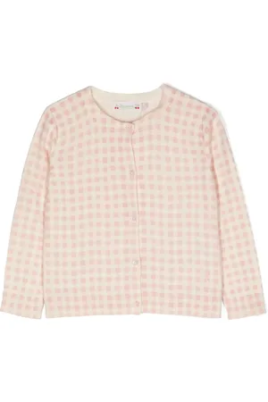 BONPOINT Cardigan en coton à carreaux