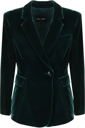 Giorgio Armani Blazer en velours à simple boutonnage
